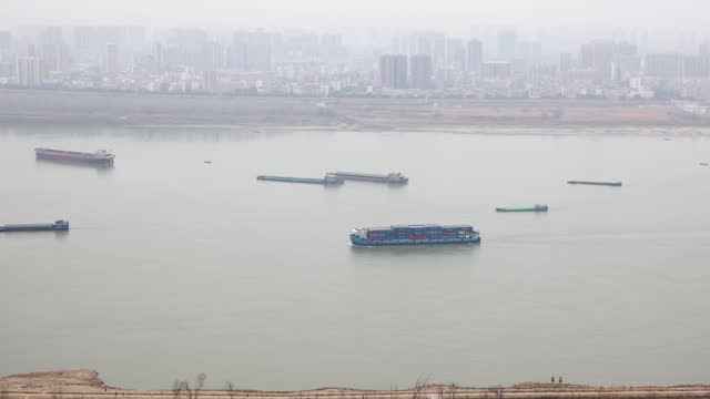 Freight ships in the Yangtze River basin