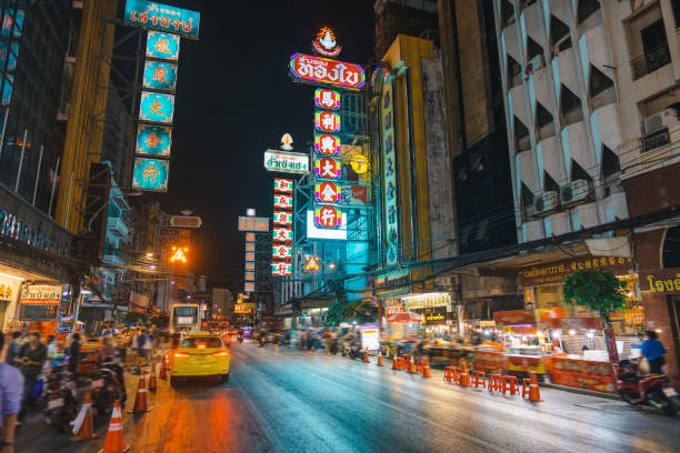 istock Traffic in Chinatown in Bangkok at night 1461060974