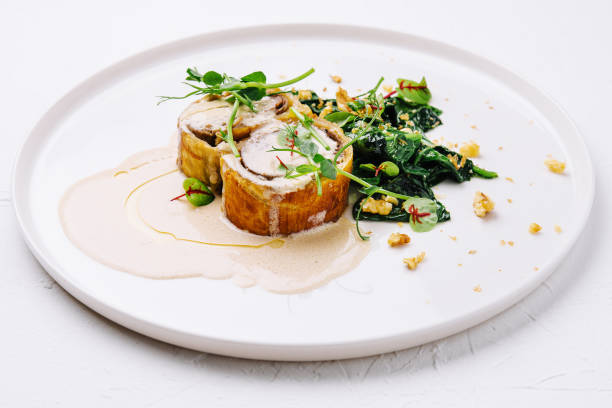 istock Meatloaf with mushroom sauce and walnut salad 1461061314