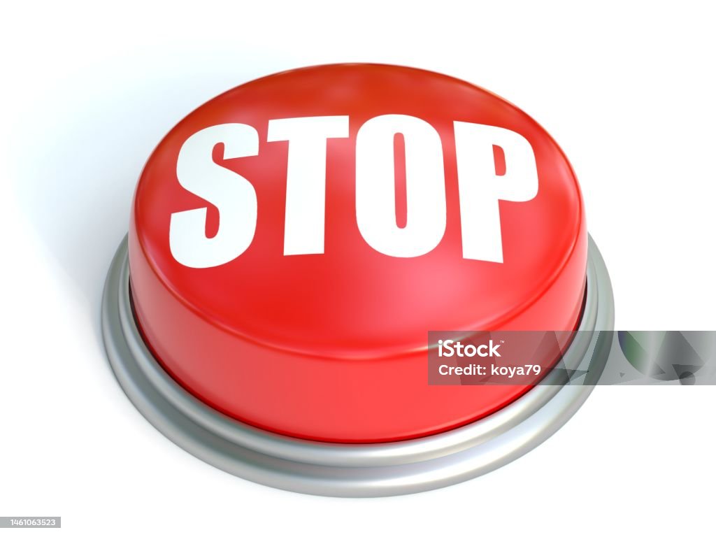 Stop Button Variation Red Stop Button Isolated On White Background 3d Rendering Stock Photo ...