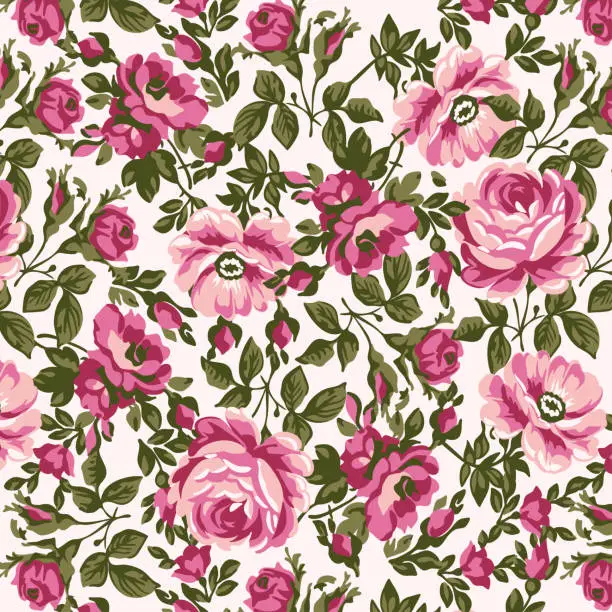 Vector illustration of elegance rose seamless textile and wallpaper pattern vector design