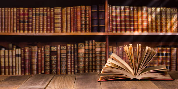istock Vintage old hardback books. Education background. Back to school. Copy Space. 1461068373