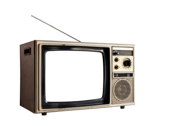 istock Retro old television cut out white screen isolated on white background, clipping path 1461069339