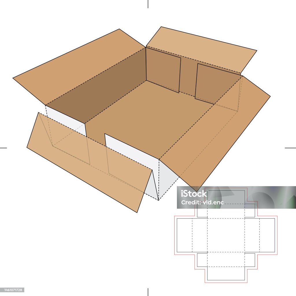 Basic Box Blueprint Storage Box With Blueprint Stock Illustration - Download Image Now ...