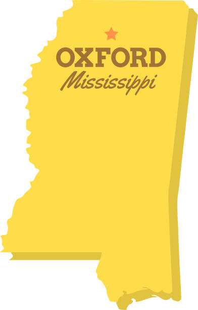 옥스퍼드, 미시시피 지도 벡터 일러스트 레이 션 - oxford mississippi stock illustrations