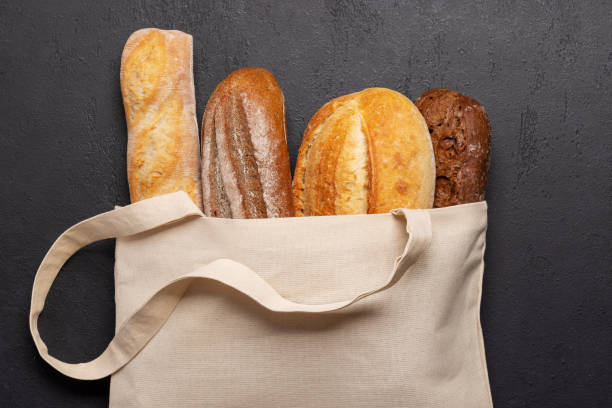 istock Fresh baked bread in bag 1461078842