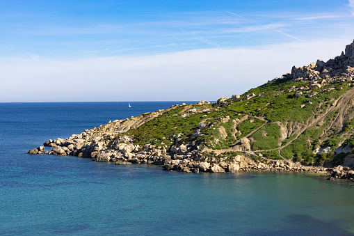 beautiful imgiebah bay in malta island, europe.