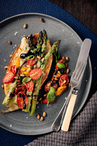 Asparagus Caprese Salad on Toast