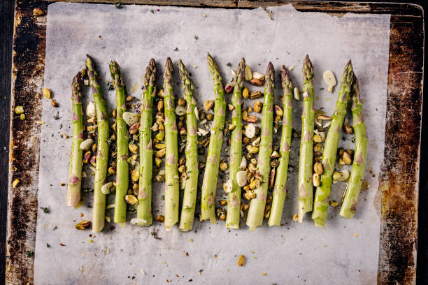 istock Roasted Asparagus with Pistachios and Thyme. 1461085780