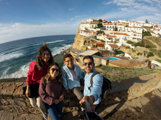 istock Tourists taking a selfie in Azenhas do Mar 1461096021