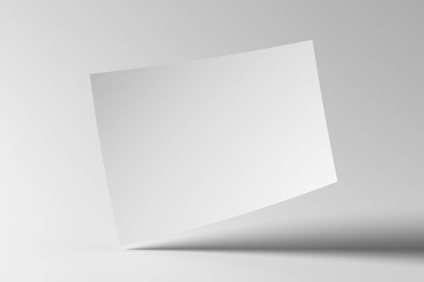 istock Horizontal A4 flyer paper mockup floating on white background 1461097798