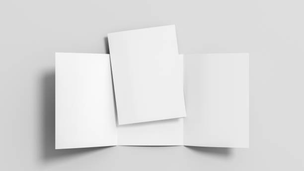 istock Trifold brochure A4 booklet mockup on white background 1461099357