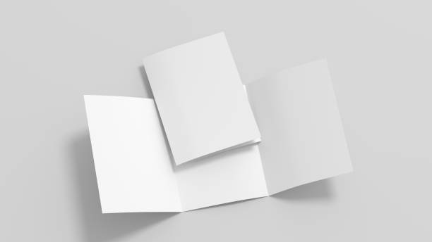 istock Trifold brochure A4 booklet mockup on white background 1461100114