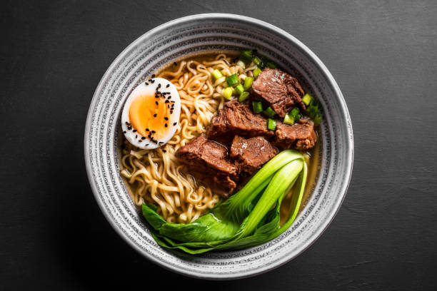 istock Ramen Asian noodles soup with beef 1461101477