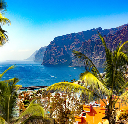 Scenery landscape in Canary island.Sea and beach.