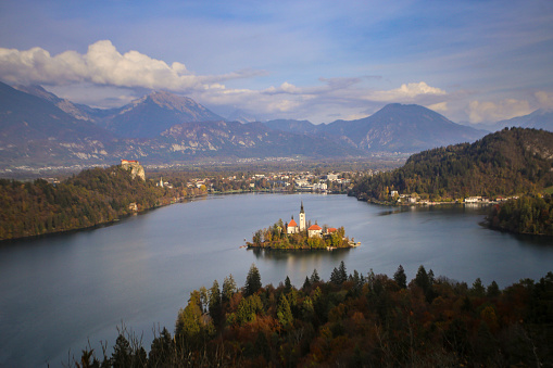 View of lake of Bled in Slovenia
