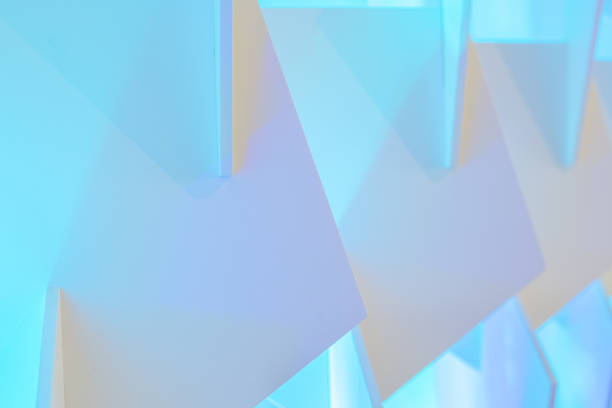 istock Abstract geometric shapes blue and purple neon light background 1461105900