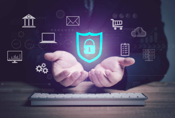 istock Concept of cyber security in mobile or tablet transactions. internet security Identity Theft Protection. Business,  Finance, Online Shopping,  protection of personal information. 1461112050