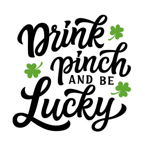 illustrations, cliparts, dessins animés et icônes de lettrage à la main citation de la saint-patrick - t shirt à slogan