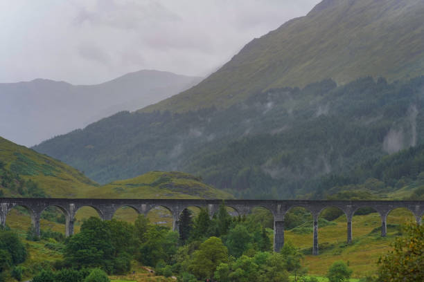 The Glenfinnan viaduct railway bridge in the Scottish highlands. It is part of the West Highland Line.