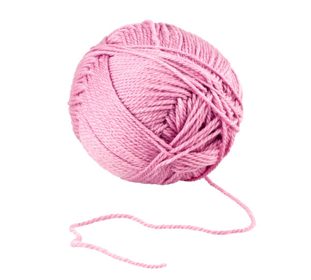 knitting wool. ball of wool isolated on white background - yarn ball imagens e fotografias de stock