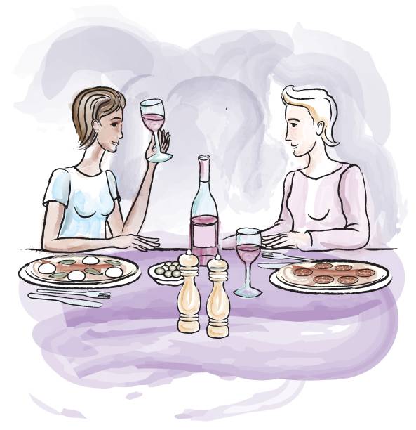 ilustrações de stock, clip art, desenhos animados e ícones de lesbian couple - rose rosé women valentines day