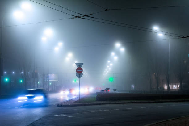 istock Foggy night in the city 1461128616