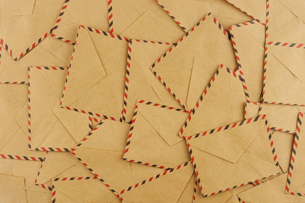 istock Background from a large number of postal envelopes, top view 1461129314