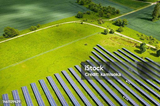 istock Aerial view of a Solar panel energy field 1461129429