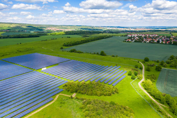 istock Aerial view of a Solar panel energy field 1461129985