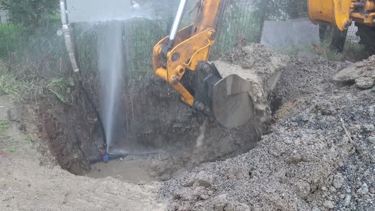 Opening of water and soil flowing from a burst water pipe with a doser
