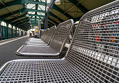 Empty seats at subway station