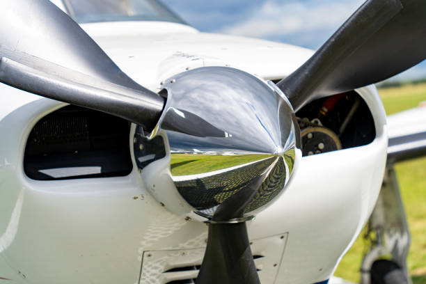 istock Small aircraft propeller in summer sun 1461140463