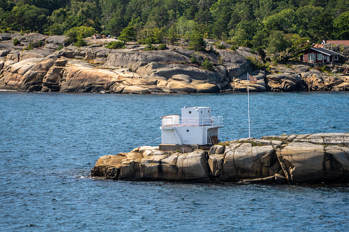 Sandefjord, Norway - August 10 2022: Summer house on a small island.