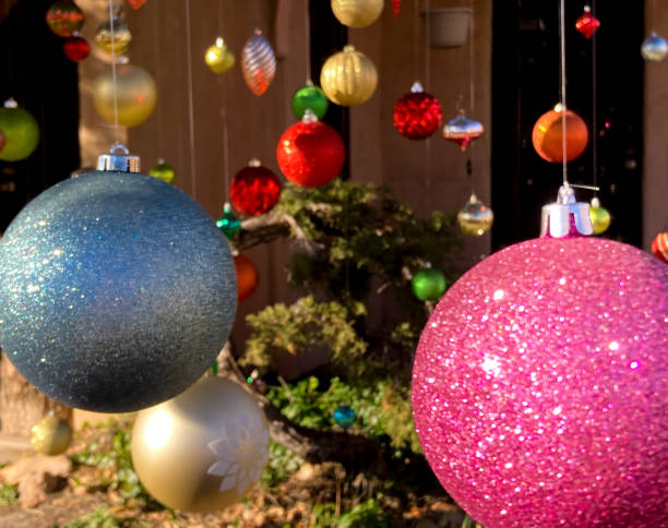 istock Christmas Ornaments Hanging Outside Close-Up 1461152158