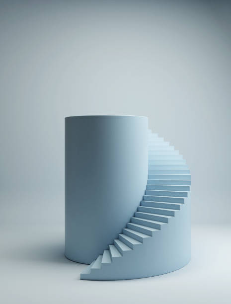 istock Podium on the stairs, product presentation, blue background, creative geometry composition for product presentation. 1461154860