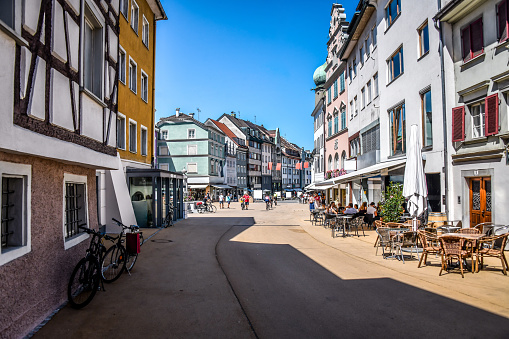 Pedestrian Street Stretching Through The Center Of Bregenz, Austria