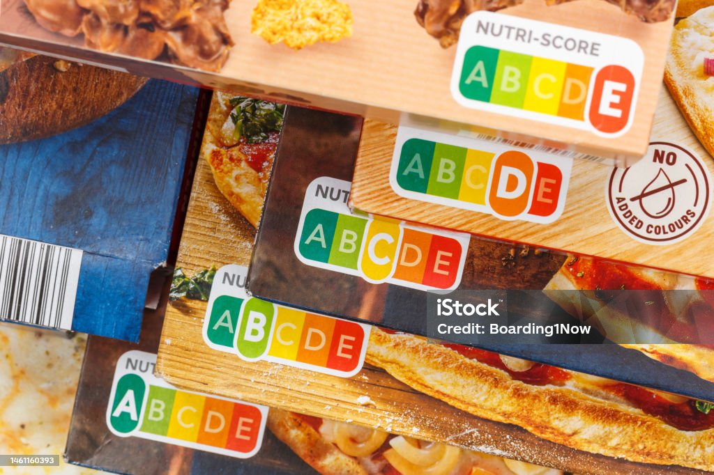 Nutri Score nutrition label symbol healthy eating for food Nutri Score nutrition label symbol healthy eating for food Nutri-Score Nutri-Score Stock Photo