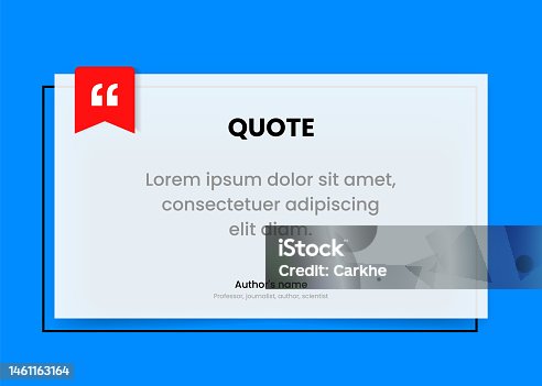 istock 3D bubble testimonial banner, quote, infographic. Social media post template designs for quotes. Empty speech bubbles, quote bubbles and text box. Vector Illustration EPS10. 1461163164