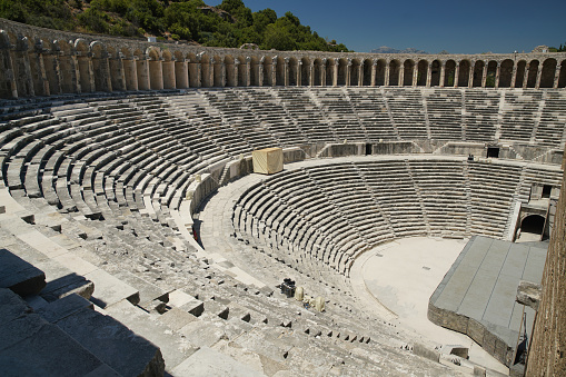 Theatre of Aspendos Ancient City in Antalya City, Turkiye