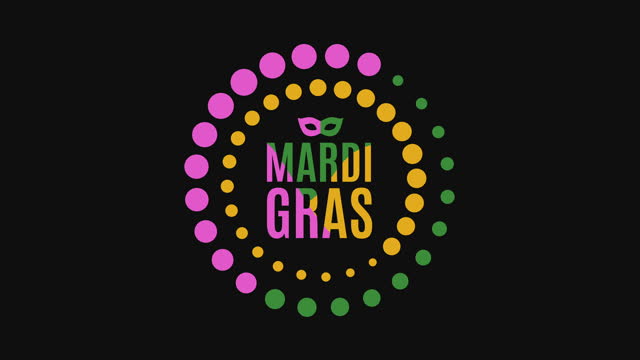 Mardi Gras background, poster. 4K animation