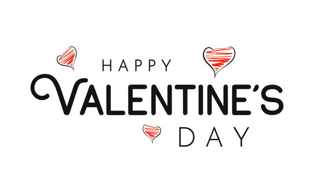 Happy Valentine's Day card, background. 4k animation