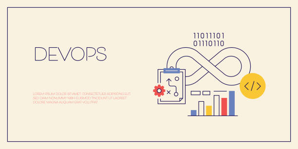 DevOps Related Conceptual Vector Illustration. Developer, Coding, Mobile App, Programming. DevOps Related Conceptual Vector Illustration. Developer, Coding, Mobile App, Programming. fixed ops stock illustrations