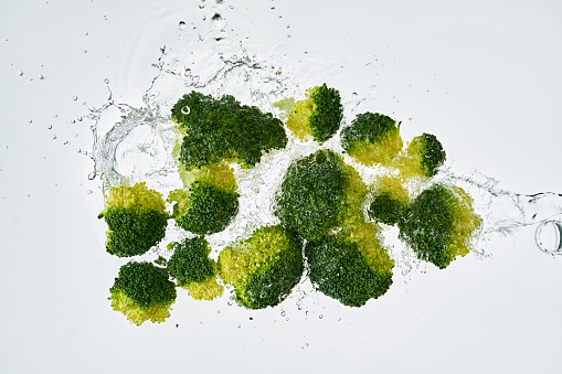 High Speed Photography Broccoli Water Splash
