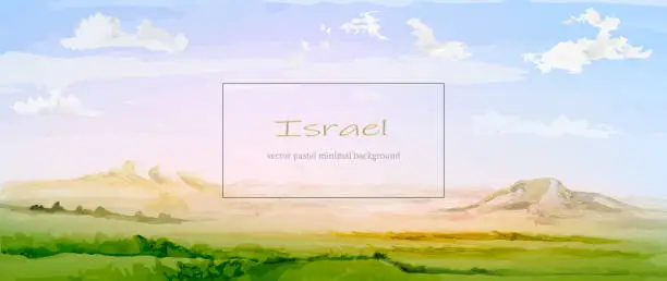 Vector illustration of Israel nature vector background.
