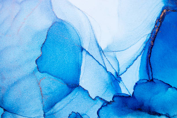 istock Blue hand drawing abstract art background, watercolor, ink art. Quiet 1461183178