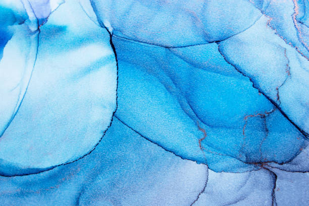 istock Blue hand drawing abstract art background, watercolor, ink art. Quiet 1461183229