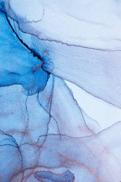 istock Blue hand drawing abstract art background, watercolor, ink art. Quiet 1461183352