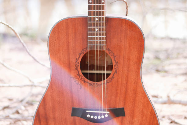 istock old dark brown acoustic guitar 1461185955