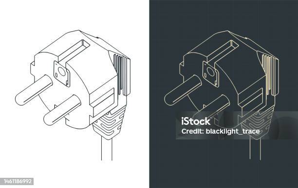 Power Plug Sample European Power Plug Isometric Blueprints Stock Illustration - Download ...
